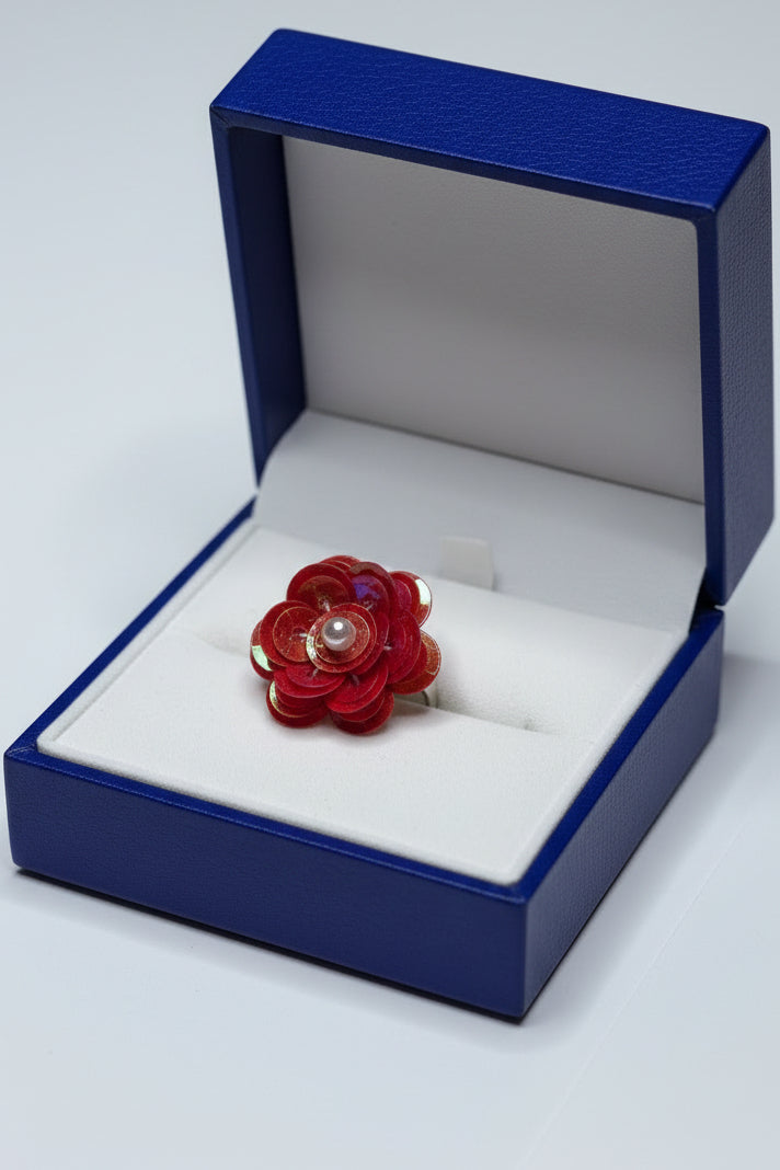 Bloom Sequin Floral Rings -     Adjustable