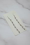 Elegant Silver Beaded Chain Drop Earrings – Mixed Charm Designs