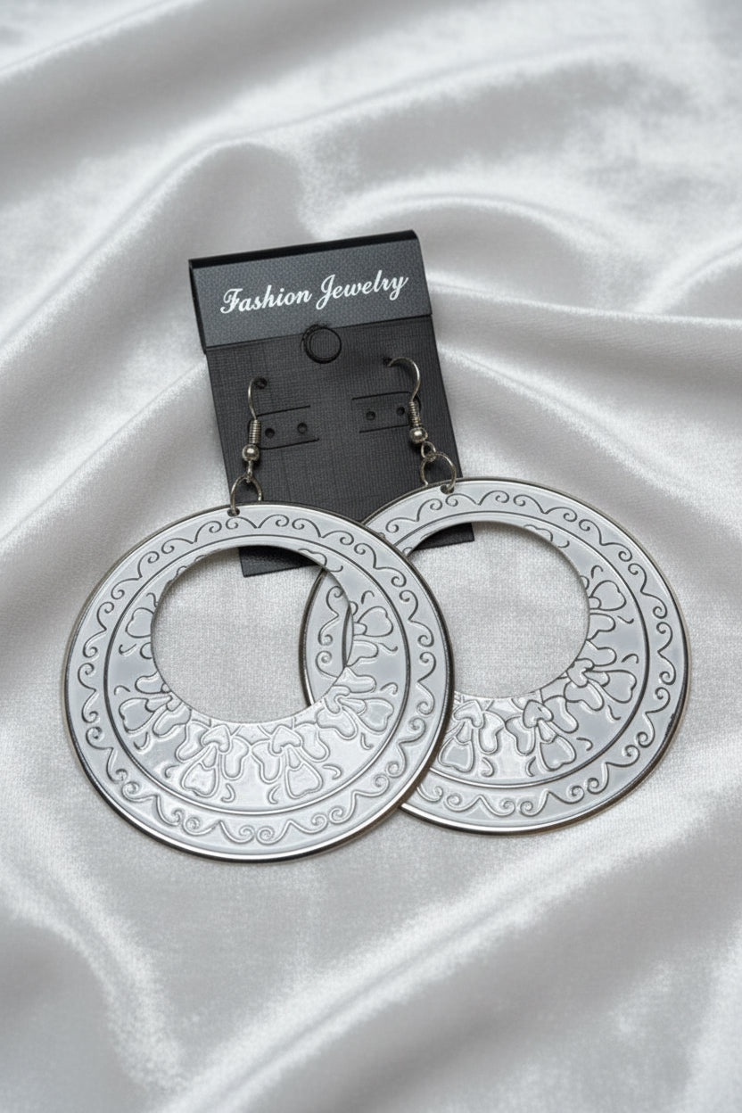 Colorful Filigree Hoop Earrings – Boho Statement Dangle Set