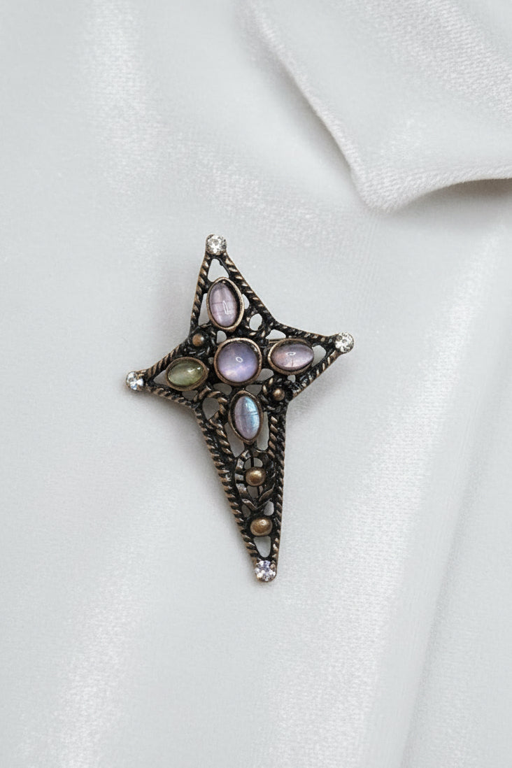 Celestial Cross Vintage Statement Ring