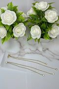 Elegant Gold Chain Drop Earrings with Crystal Accents