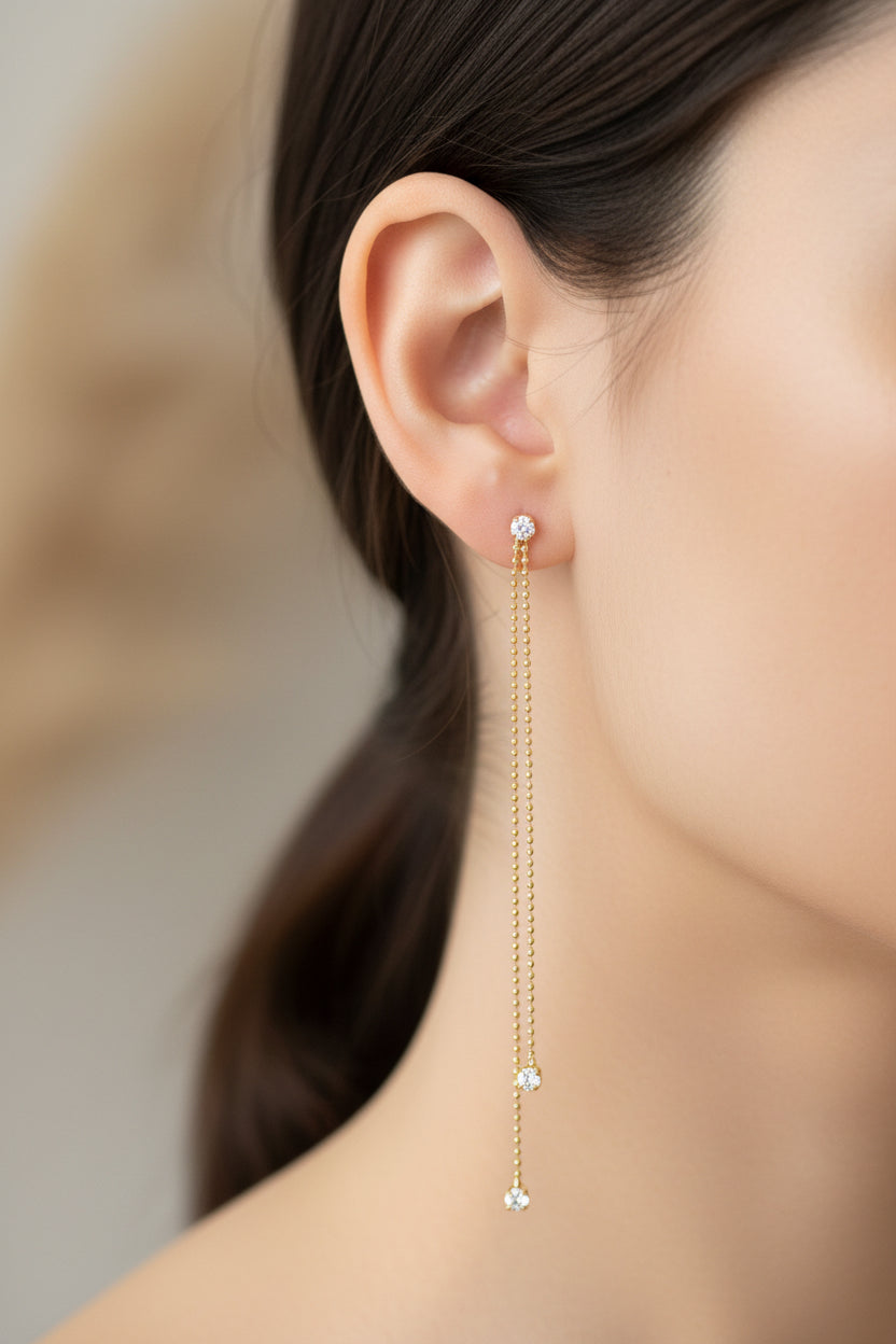 Crystal Chain Drop Earrings