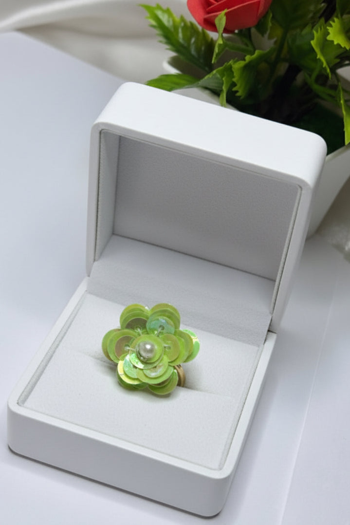 Bloom Sequin Floral Rings -     Adjustable