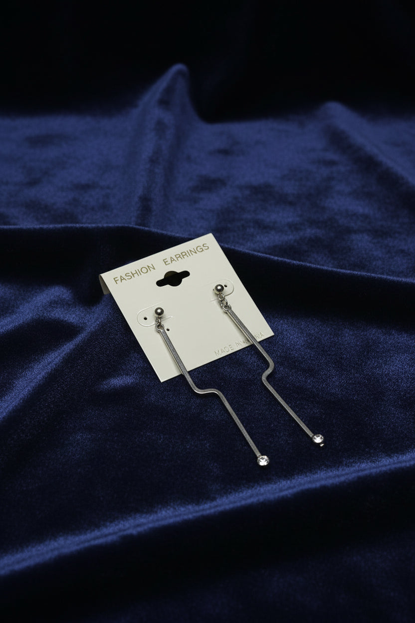 Elegant Geometric Drop Earrings with Crystal Accent