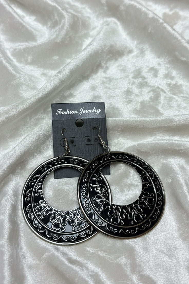 Colorful Filigree Hoop Earrings – Boho Statement Dangle Set
