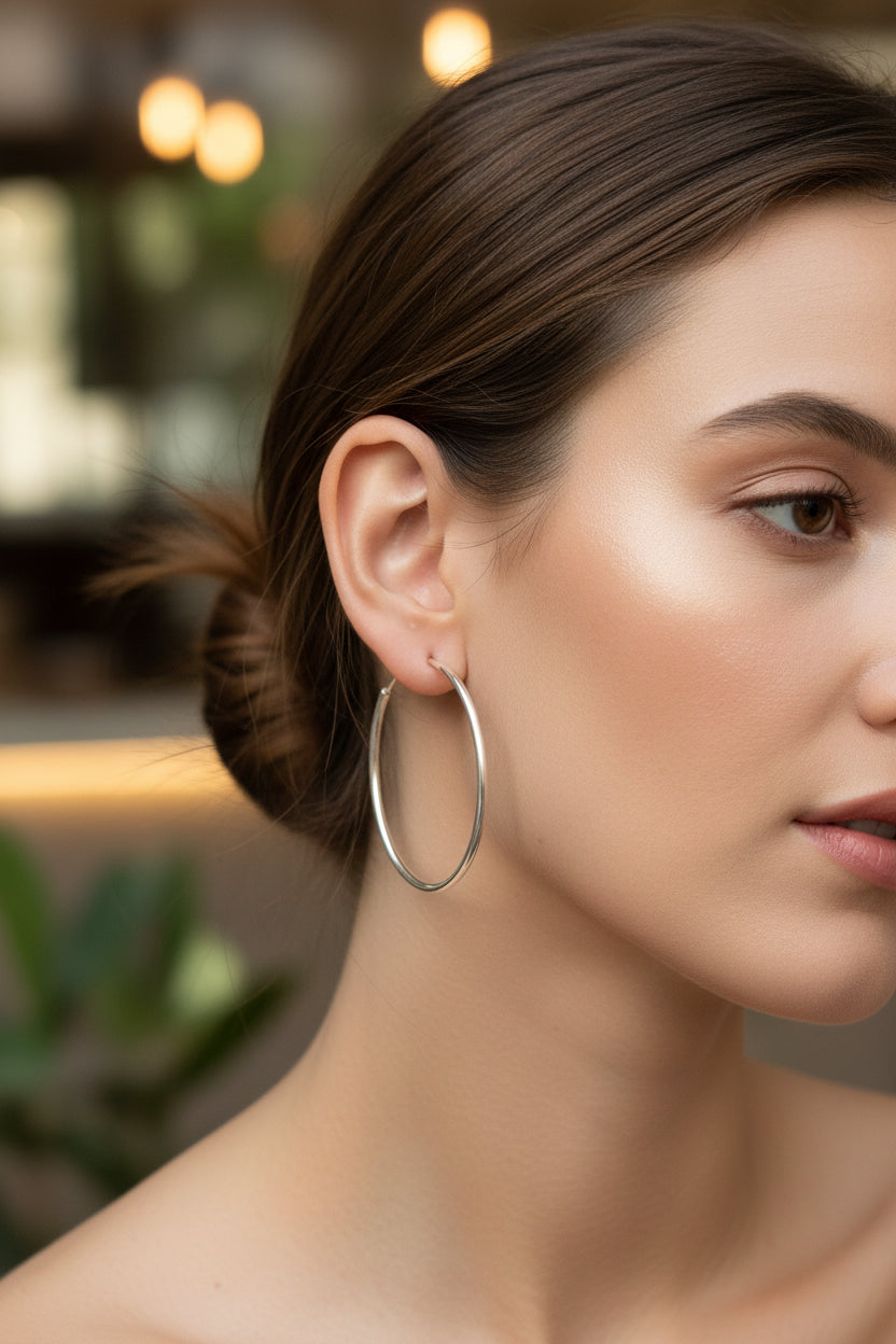 Minimalist Silver Hoop Earrings for Everyday Wear