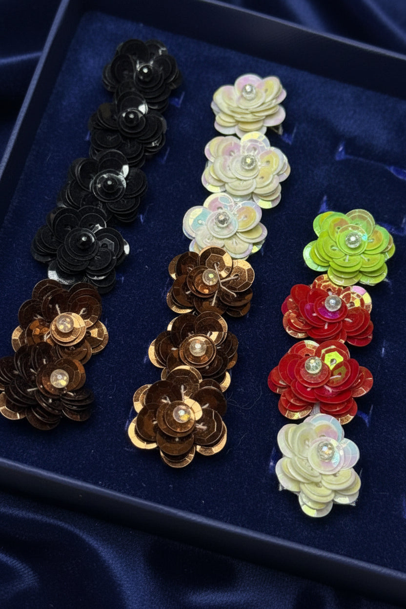 Bloom Sequin Floral Rings -     Adjustable
